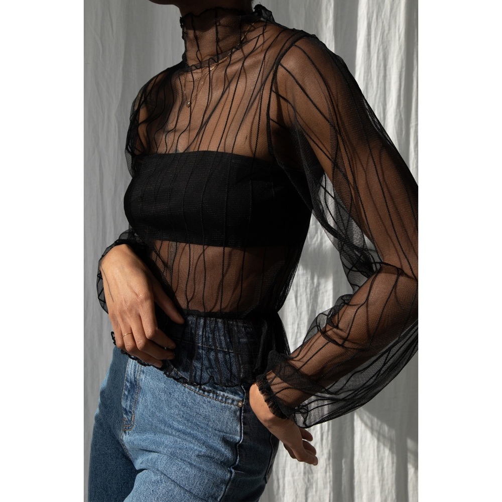 OAK + FORT MESH BLOUSE